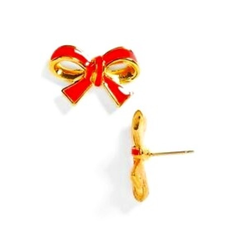 NWT Kate Spade Finishing Touch Cherry Red Bow Studs
